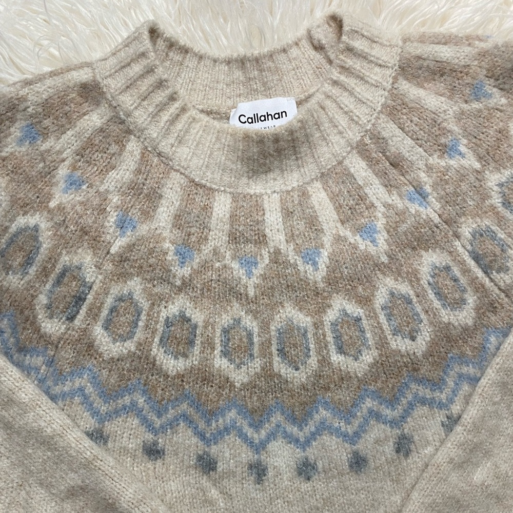 Anthropologie Puff-Sleeved Sweater Mini Dress - Picture 4 of 7